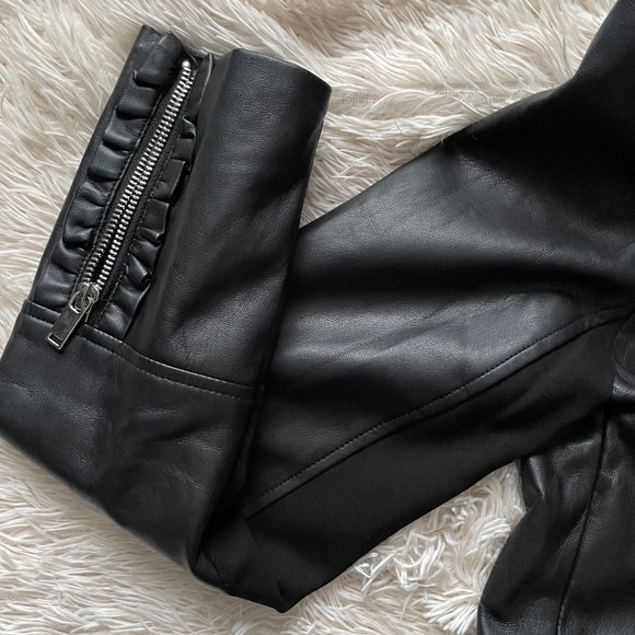 Zara Ruffled Faux Leather Jacket - Trafaluc - Picture 12 of 15